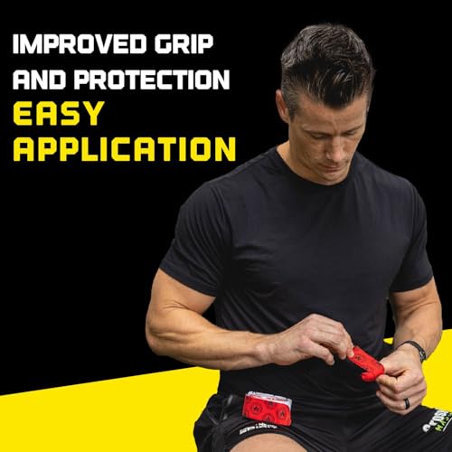 Goat Tape Thumb Strips Pre Cut Athletic Tape for Fingers - Extra Sticky Elastic Athletic Thumb Tape for Weightlifting, Cross Training, Gym Grips, Hook Grip, WOD Workout Hand Wrap - 1.5’’ x 5’’ Strips