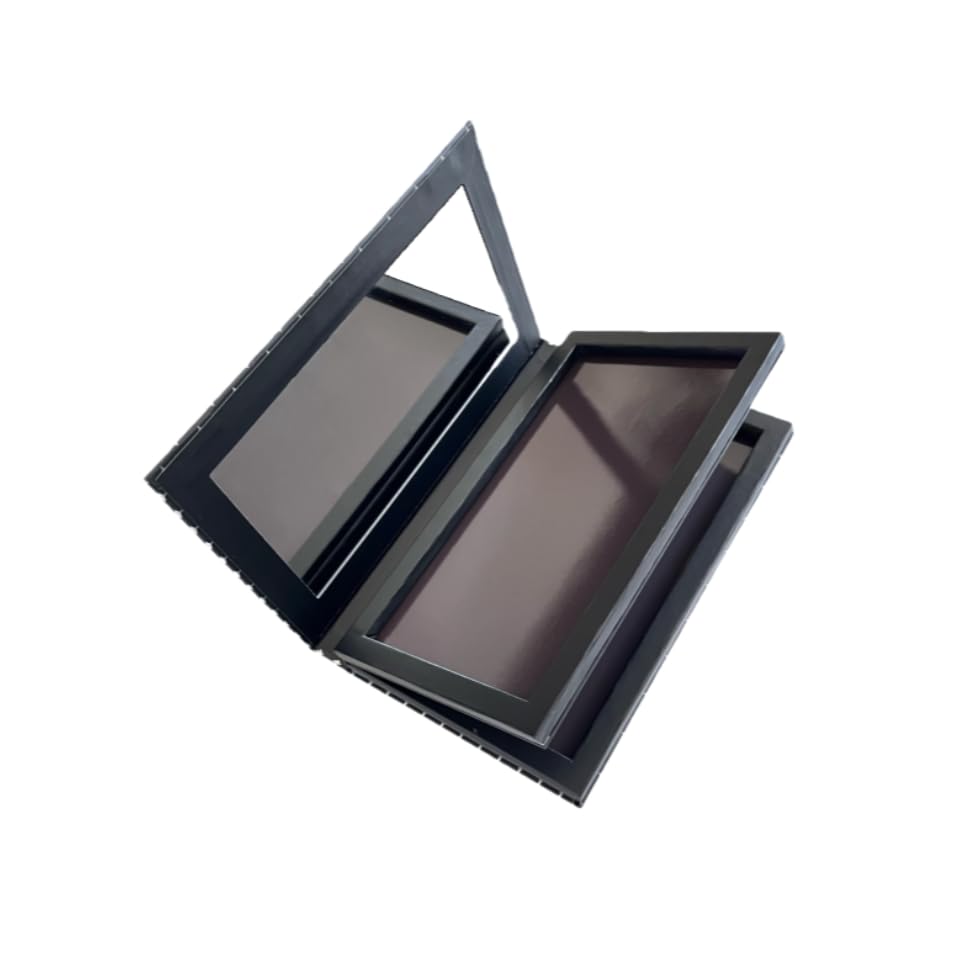 Large Double Layer Book Shape Empty Magnetic Eyeshadow Makeup Palette with Mirror and 20pcs Adhesive Stickers, Sliver Stars Cover, Fits Standard and Deep Pans (Not Included Eyeshadows)