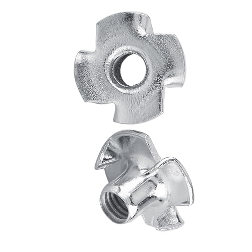 50pcs T Nuts,Zinc Plated Carbon Steel 4-Pronged Tee Nut for Wood, Rock Climbing Holds, Furniture (M4 (50 Pieces/Package)) - size: M4 (50 pieces/package)