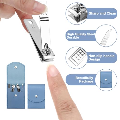 20 Sets Manicure Set Bulk, Nail Clippers Kit Stainless Steel Fingernail Clippers Set, Sturdy Nail Tip Cutter Trimmers Professional Grooming Toenail Clippers Personal Pedicure Kits Gift (Blue 4 in 1) - color: Blue