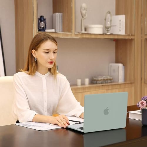 MOSISO Compatible with MacBook Air 13 inch Case M5 2026 M4 M3 M2 2025-2022 | A3449 A3240 A3113 A2681, Hard Shell&Keyboard Cover&Screen Film&Pouch for MacBook Air 13.6 inch Case, Antique Green - color: Antique Green