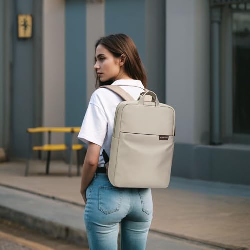GOLF SUPAGS Travel Laptop Backpack for Women Anti Theft Slim Durable College Bookbag Business Computer Bag Fit 17Inch Notebook (Apricot, 17Inch) - color: Apricot, size: 17 Inch