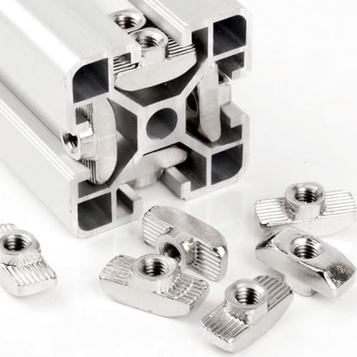 100 Pcs 3030 Series M3 T Nuts, T Slot Nut Hammer Head Fastener Nut, Nickel Plated Carbon Steel Nut for European Aluminum Profile,Drop in T Slot Nuts Assortment Kit(30-M3) - size: 30-M3(100 Pcs）