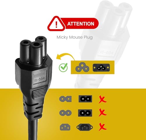 3 Prong AC Power Cord, 15ft. Compatible with Dell HP LG Lenovo Asus Samsung Sony Monitor TV, Scanner,- NEMA 5-15P to C5 Power Cable. (15-Feet) - size: 15-Feet