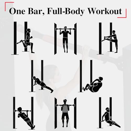 Pull Up Bar for Doorway, Adjustable Chin Up Bar with Smart Lock Mechanism, No Screws Strength Training Equipment for Home Gym Upper Body Workout, Fits Most Door Frames 28.5"- 37"