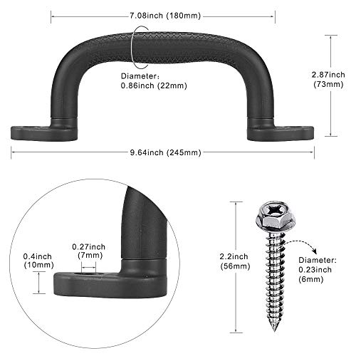 Dolibest Set of 4 Safety Playground Handles,Swing Set Kids Safety Hand Grips for Playset, Climbing Frame, Play House,Climbing Frame, Play House Handles(Black) - color: Black-4pcs