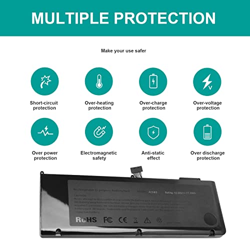 77.5Wh A1382 Battery for MacBook Pro 15 inch Core i7 (only for Early 2011 Late 2011 Mid 2012) 15 inch MacBook Pro 8,2 9,1 A1286 MC721LL/A MC723LL/A MD035LL/A MD318LL/A MD322LL/A MD103LL/A MD104LL/A - size: 11.13*2.7*0.3inch