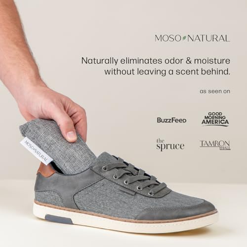 Moso Natural Shoe Deodorizer Inserts (3 Pack) Charcoal Odor Absorber for Shoes, Gym Bag & Boot Deodorizer, Unscented Shoe Odor Elimination, Air Purifying Bags, Lasts 2 Years (6 Bags) - style: 3 Pack (6 Total)
