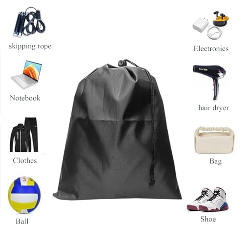 6-Pack Nylon Drawstring Bags with Toggle Closure - Multi-Size Cinch Sack Set for Travel Luggage Organization, Gym Gear, Shoe Storage, and Folding Blind Cane Pouch - Ditty Bags (6 x 10 Inch) - size: 6 x 10 Inch