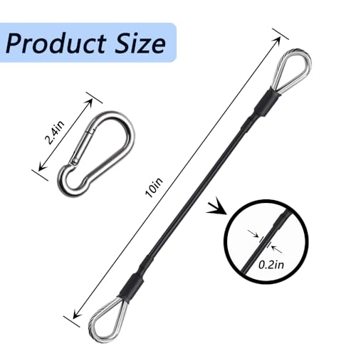 LOOEEL 3PCS Gym Cable Extension,Gym Extension Cable-Thick 0.2",Fitness Extension Rope Attachments Compatible Replacement Gym Cables Machine Extension for Tricep Pull Down,Leg Extensions Machine