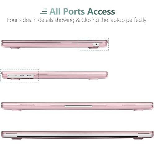 for MacBook Air 13 Inch (13.6 Inch) Case, M5/M4/M3/M2 Chip 2026 2025 2024 2023 2022, Hard Plastic Printed Cover with Screen Protector & Keyboard Cover & Dust Plugs, Red & Pink Stripes - color: Red & Pink Stripes