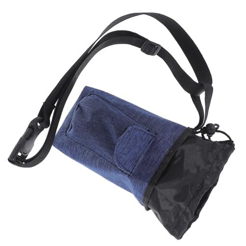 INOOMP Rock Climbing Chalk Bag with Zippered Storage Pocket, Chalk Carrier Waist Pouch for Bouldering and Weightlifting, Navy Blue Sturdy Outdoor Climbing Gear Holder