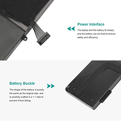 77.5Wh A1382 Battery for MacBook Pro 15 inch Core i7 (only for Early 2011 Late 2011 Mid 2012) 15 inch MacBook Pro 8,2 9,1 A1286 MC721LL/A MC723LL/A MD035LL/A MD318LL/A MD322LL/A MD103LL/A MD104LL/A - size: 11.13*2.7*0.3inch
