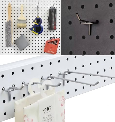 Bamboo's Grocery LoKii 30 Pack 6 Inch Silver Pegboard Hooks, 1/4" Heavy Duty Peg Board Shelving Hooks Organizer Accessories, Peg Board Tool Hangers - size: 6 Inch 30 Pack