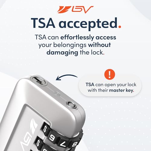 TSA Accepted Luggage Travel Lock, Set-Your-Own Combination Lock for School Gym Locker, Luggage Suitcase Baggage Locks, Filing Cabinets, Toolbox, Case (Silver, 1 Pack) - color: Silver 1-Pack