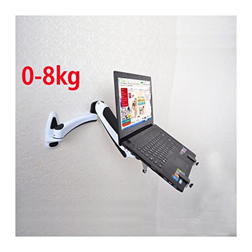 8KG GM112W-LP1 Full Motion Aluminum Gas Spring Dual Arm Laptop Wall Mounted Bracket Stand Grommet Hole Clamp Notebook Tray(DL-GM112W-LP1) - color: Dl-gm112w-lp1