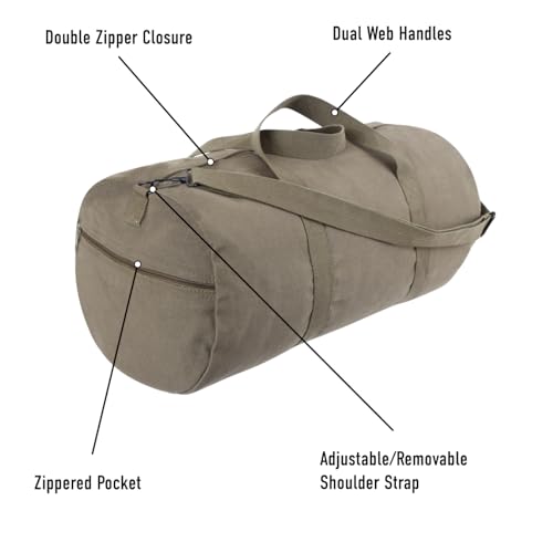Rothco Heavy-Duty Canvas Shoulder Duffle Bag - Rugged Travel Gym Gear Equipment Bag - color: Coyote Brown, size: 19 Inches