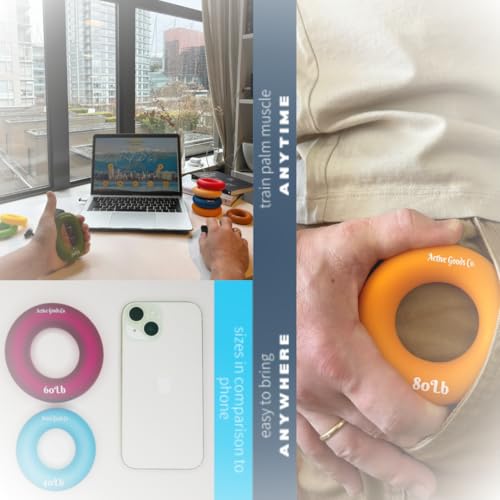 Hand Exerciser - PROFESSIONAL GRADE, Set or Single, Different Sizes. Visit to see more! Bague classique en silicone parfaite pour améliorer la force, la puissance et la vitesse dans les poignets. - size: 6 Set - 30-60-100-125-150 lb