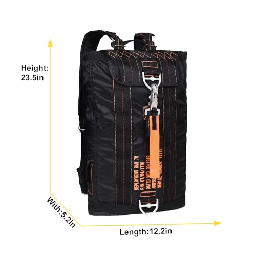Military Tactical Backpack with Parachute Buckles, Nylon Daypack | Built for men and women for travel, outdoor hiking, camping, trekking, climbing, college, and daily carry - color: Black