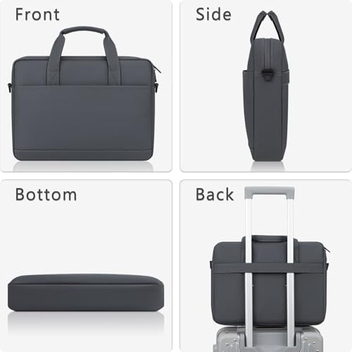 14 15 inch Laptop Carrying Shoulder Bag Waterproof Briefcase Compatible with MacBook Acer ASUS HP Surface Dell Chromebook, Gray - color: Gray, size: 14"-15"