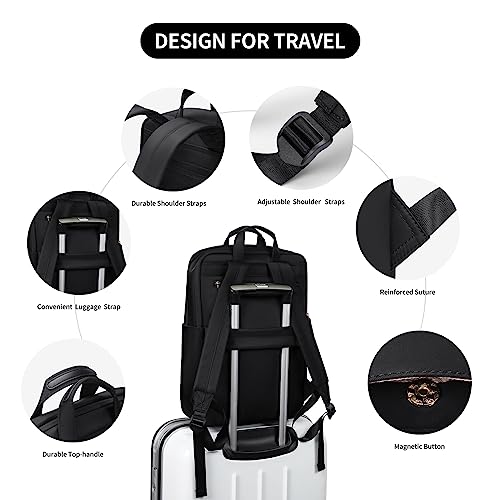 GOLF SUPAGS Travel Laptop Backpack for Women Anti Theft Slim Durable College Bookbag Business Computer Bag Fit 17Inch Notebook (Black, 17Inch) - color: Black, size: 17 Inch