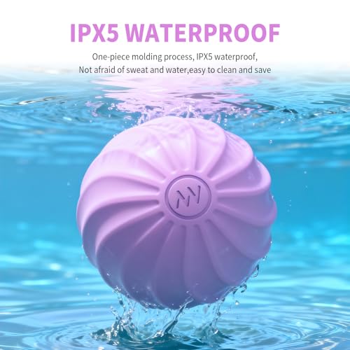 2.5" Mini Massage Ball, 10 Speeds Vibrating Massage Roller Ball for Palm, Hand, Foot, Leg, Neck, Back, Trigger Point Muscle Therapy Ball for Myofascial Release, Plantar Fasciitis Relief (Purple) - color: Purple