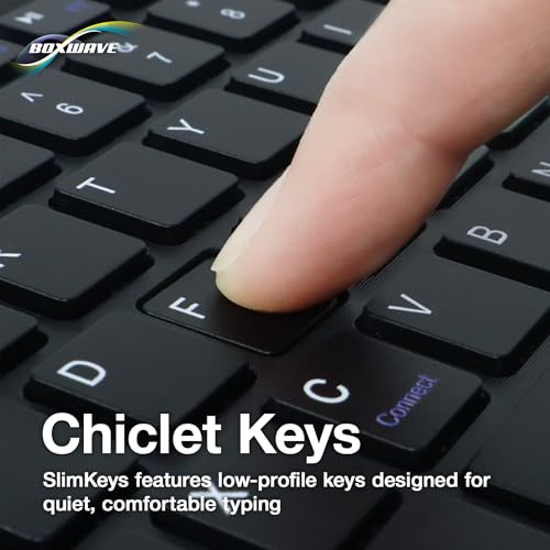 BoxWave Keyboard Compatible with Cisco Webex Desk Pro - SlimKeys Bluetooth Keyboard with Trackpad, Portable Slim TouchPad - Jet Black