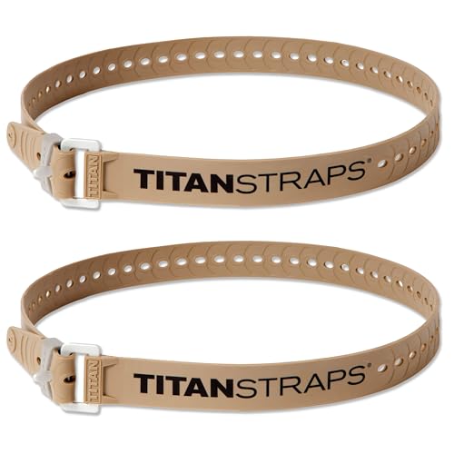 Titan Industrial Straps – Safety Strap Set to Secure Splits, Cargo Bikes, Garden Hoses, Wood Working Projects – 70 lb. Working Load, 36" Length, 2-Pack Coyote Tan - color: Coyote Tan, size: 36" Length / 2-Pack