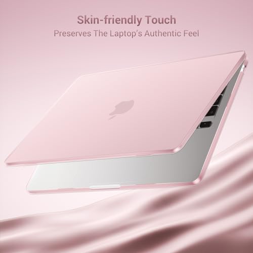 MOSISO Compatible with MacBook Air 13 inch Case M5 2026 M4 M3 M2 2025-2022 | A3449 A3240 A3113 A2681, Hard Shell&Keyboard Cover&Screen Film&Pouch for MacBook Air 13.6 inch Case, Baby Pink - color: Baby Pink