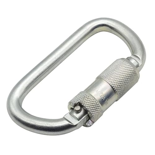 Heavy Duty Carabiner 30KN(6500LBS) Auto Locking Climbing Carabiners Clips for Rock Climbing,Rappelling,Hunting, Rescue Equipment(CE Rated,D Shape) - color: Gold(1Pack)