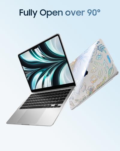 Fintie Case for MacBook Air 13 inch A3449/A3240/A3113/A2681 2022-2026 | M2/M3/M4/M5, Snap On Hard Shell, Full Port Access, Easy On/Off, Lightweight, Garden-Clear - color: Frost Brown