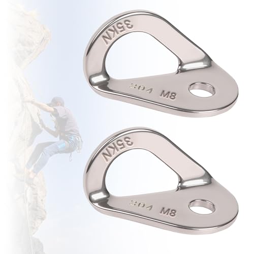 Climbing Bolt Hanger - Stainless Steel Rock Climbing Anchor Bolt Outdoor Gear Rescue Hammock Installation, Fits for Bolt, 2PCS - size: 35KN, style: M8