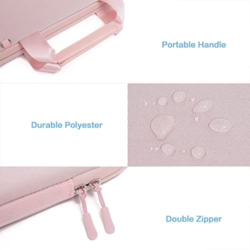 MOSISO Laptop Case 14 inch, 14 inch Laptop Sleeve Carry Computer Bag | Compatible with HP Lenovo Dell ASUS Acer, HP Stream, Dell Latitude, Neoprene Bag with Handle&Detachable Small Case, Pink - color: Pink, size: 14 inch