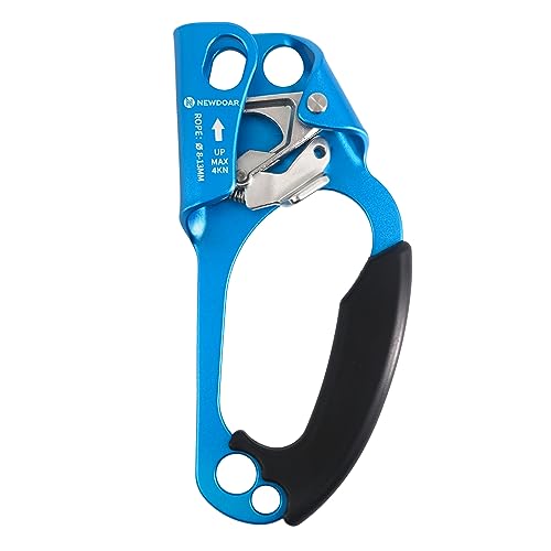 UIAA & CE Certified Hand Ascender Rock Climbing Tree Arborist Rappelling Gear Equipment Rope Clamp for 8~13MM Rope - color: Blue Set-Right
