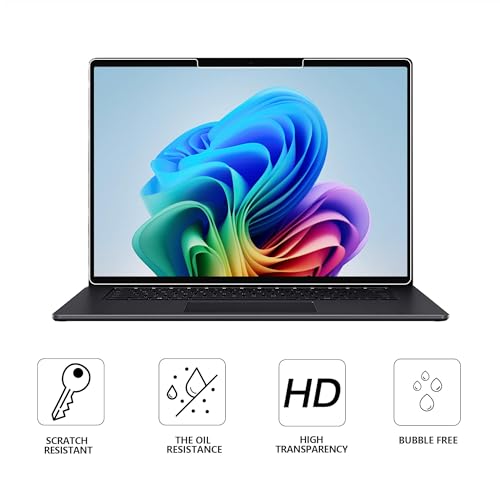 Megoo ArmorShield Screen Protector for Surface Laptop 8/ Laptop 7 13.8" | 9H Tempered Glass Protective Film, Scratch Resistant, Reinforced Protection, Anti-Fingerprint, 2 Pack - size: Surface Laptop 13.8"