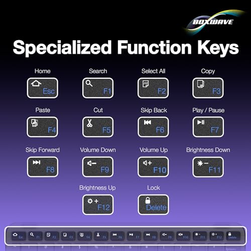 BoxWave Keyboard Compatible with Estone Technology MJ-80 - SlimKeys Bluetooth Keyboard with Trackpad, Portable Slim TouchPad - Jet Black