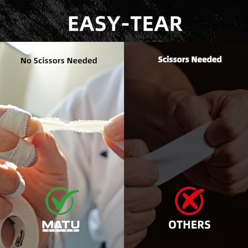Jiu Jitsu Tape - Strong Athletic Finger Tape, 1/2" x 32.8' - Protect Fingers and Toes in MMA, Judo, Wrestling, Martial Arts, Rock Climbing - color: A: White