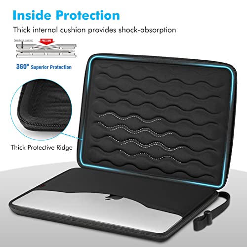 Fintie 15-16 Inch Sleeve Case for MacBook Pro, MacBook Air, Surface Laptop | 15.6 Inch HP Lenovo Dell Acer Samsung, Shockproof EVA Carrying Bag with Pockets, Protective Carrying Laptop Bag, Black - color: Black, size: 15 Inch
