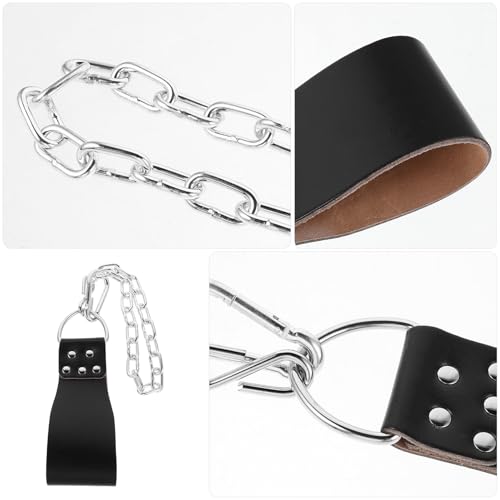 BESPORTBLE Weighted Pull-up Belt with Metal Chain Muscle Training Waist Belt for Weightlifting and Dip Exercises for Men and Women