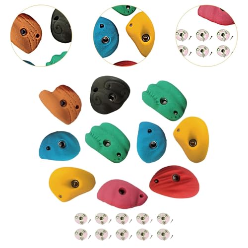 10 Pieces Rock Climbing Wall Holds Indoor Outdoor Climbing Grips Resin Material Easy Installation Textured Surface Suitable for Playground Home, with Back Nail Screw