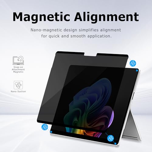 Megoo Privacy Screen Protector for Surface Laptop 6/5/4/3/2/1 13.5 Inch, Anti-Spy, Anti-Glare, Blue Light & UV Blocking, Magnetic Nano Technology, Removable Design - size: Laptop 6/5/4/3/2/1 13.5"
