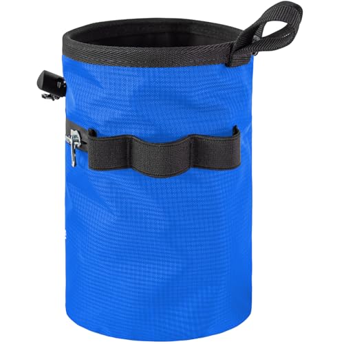 Rock Climbing Chalk Bag & Zippers Pockets Adjustable Bouldering Chalk Bag Bucket for Gym Climbing Gymnastic Bouldering Bucket - color: Sky Blue