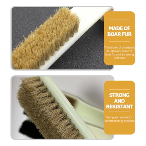 Levemolo Bouldering Brush and Climbing Hold Cleaner 2pcs with Wild Boar Bristles and Sturdy Handle for Rock Climbing Chalk Removal and Outdoor Sports Cleaning