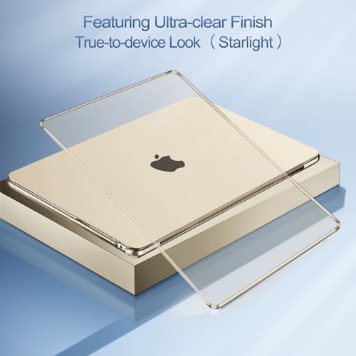 MOSISO Compatible with MacBook Air 13 inch Case M5 2026 M4 M3 M2 2025-2022 | A3449 A3240 A3113 A2681, Hard Shell&Keyboard Cover&Screen Film&Pouch for MacBook Air 13.6 inch Case, Crystal Starlight - color: Crystal Starlight
