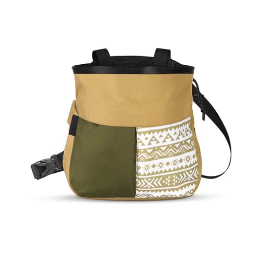 Mountaineering Chalk Bag with Large Capacity, Independent Front Compartment, Multifunctional Sports Bag for Climbers, Trapezoidal Bottom, Orange - size: Small Khaki
