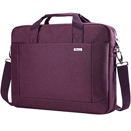 Voova 17.3-17 Inch Laptop Bag, Computer Bag, MacBook Bag, Dark Purple | Expandable splash-proof 17.3-inch laptop messenger bag with removable strap; fits MacBook, HP, Dell, Lenovo and Asus - color: Purple, size: 17-17.3 Inch