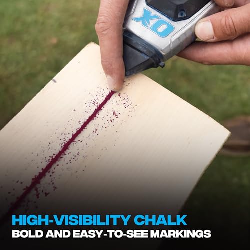 OX Red Chalk Line Powder 8oz Refill - Permanent Marking | Weather-resistant, high-flow nozzle, leak-proof cap, multi-surface use on wood, concrete, metal and stone - color: Red - Permanent