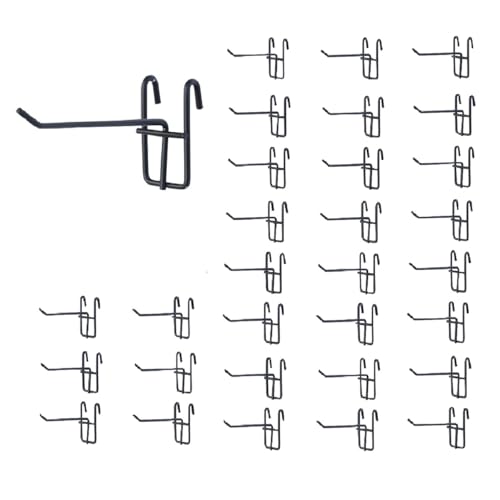 NectaCol 30 Packs 6" Metal Grid Wall Hooks, Standard Gridwall Panel Hooks are for Gridwall Panels Display,Black - size: 6 Inch