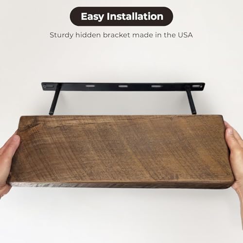 Reclaimed Wood Floating Shelves Real Solid Wood Floating Chunky Natural Floating Shelves Rustic - size: 30x8