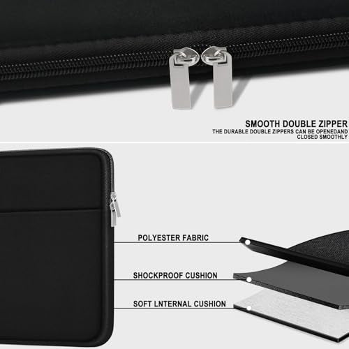 Laptop Sleeve 17 inch Shockproof Protective Carrying Briefcase Computer Bag | Laptop Case with Zippered Pocket, Traveling Laptop Cover Compatible for HP, Dell, Asus, Lenovo, Notebook, Black - color: Black, size: 17 inch
